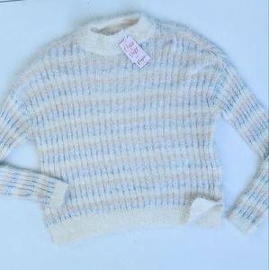 Candie's Beige Silver Gray Cream Yellow Peach Luxury Striped Eyelash Swe…